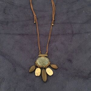 Premier Designs Brown and Cream Bohemian Necklace - Rockport (adjustable)